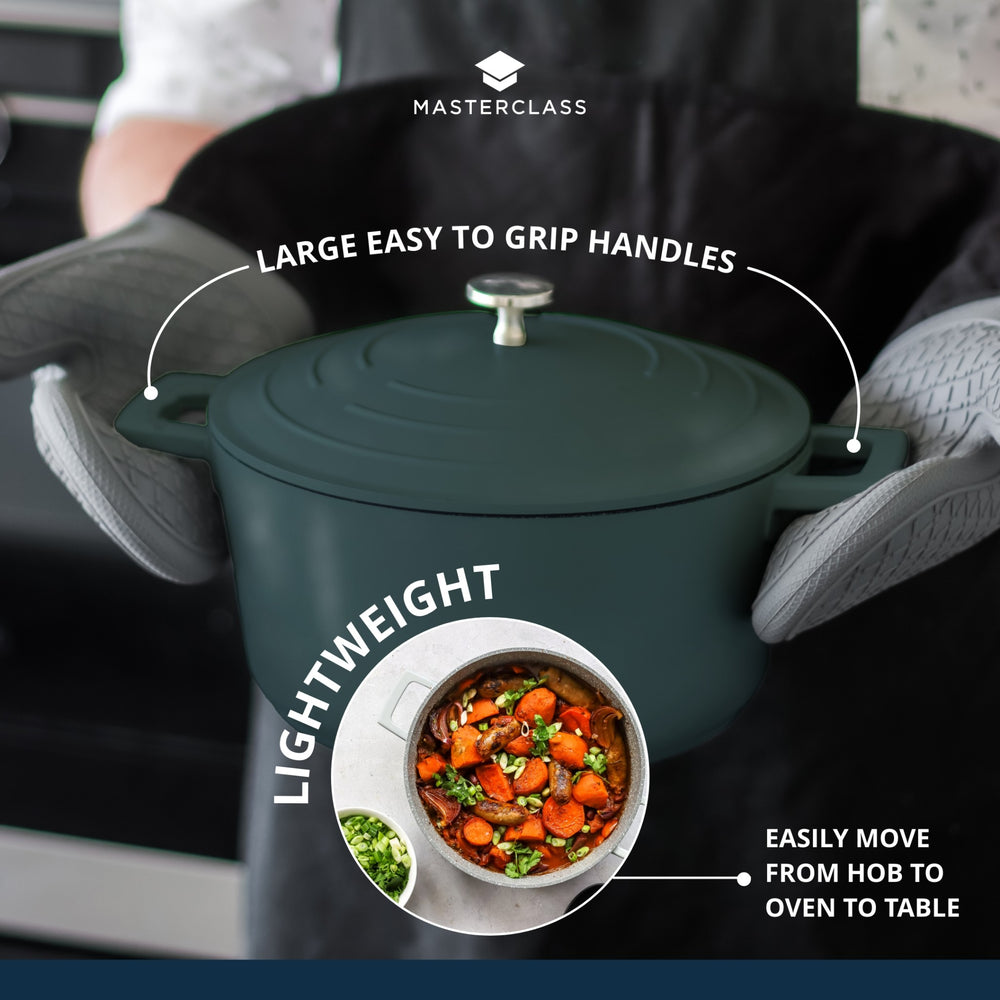MasterClass Hunter Green Cast Aluminium Casserole Dish, 5L