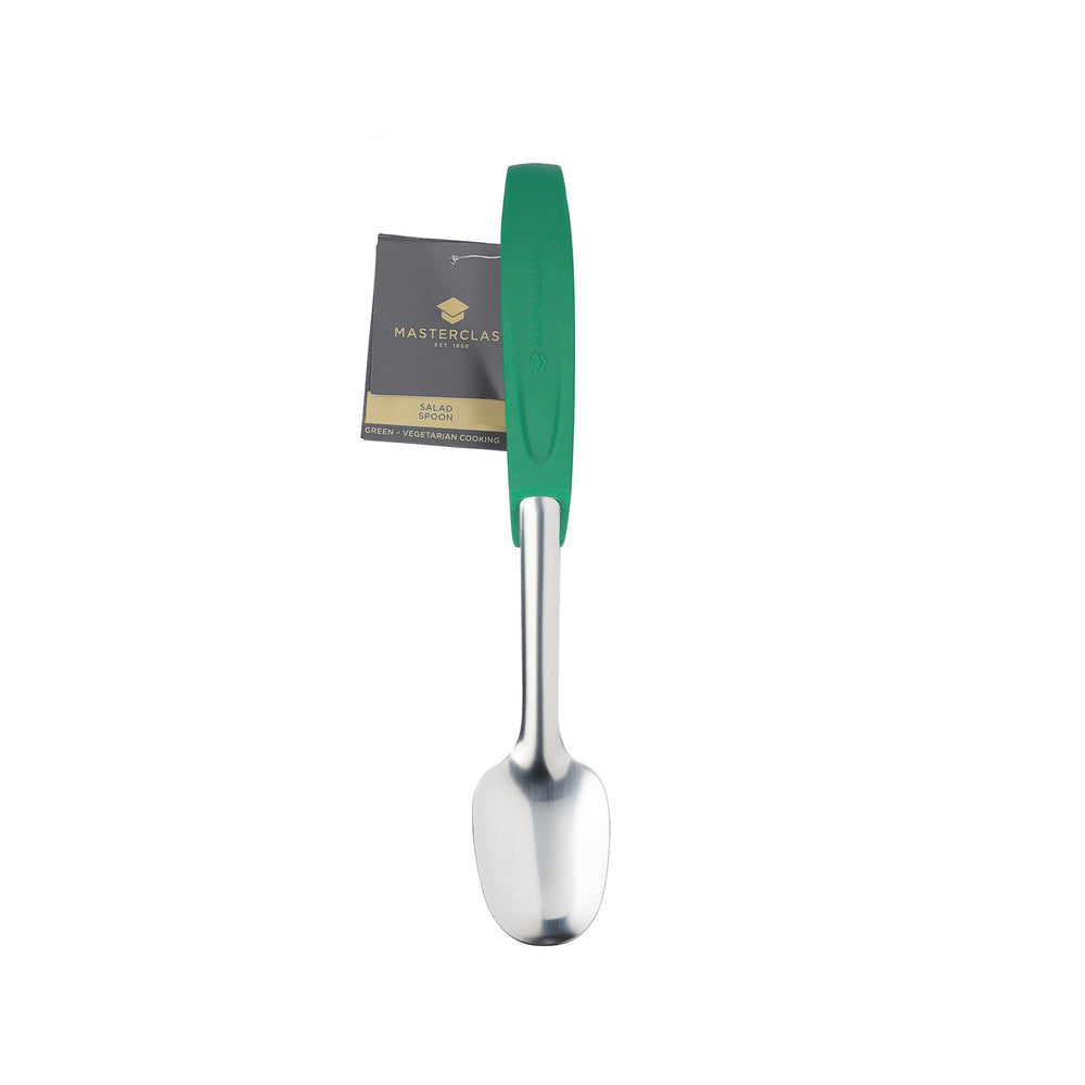 MasterClass Stainless Steel Colour-Coded Buffet Salad Spoon - Green