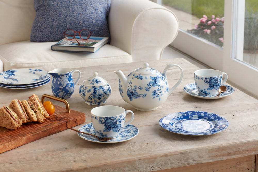 Mikasa Hampton Porcelain Blue & White Flowers 19cm Side Plate