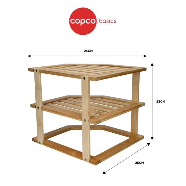 Copco Bamboo 3-Tier Kitchen Corner Storage Shelf image 8