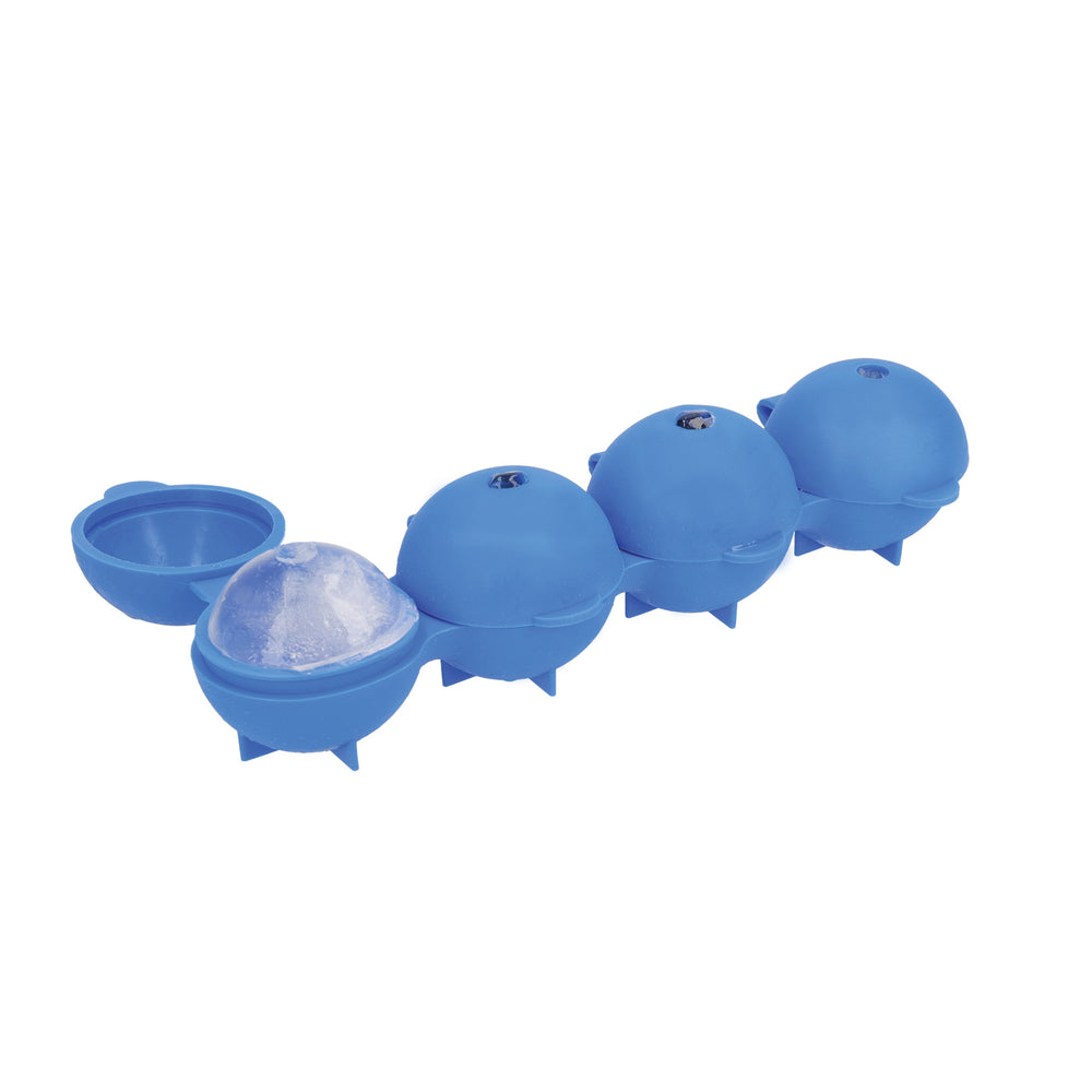 Colourworks Sphere Ice Cube Moulds in Gift Box, LFGB-Grade Silicone - Blue