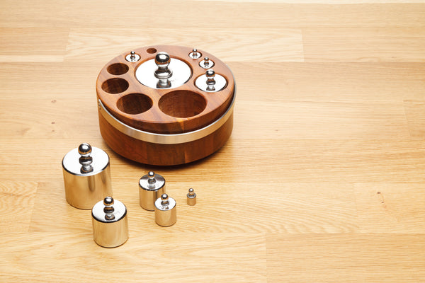 Living Nostalgia 10 Piece Metric Weight Set with Wood Stand image 2