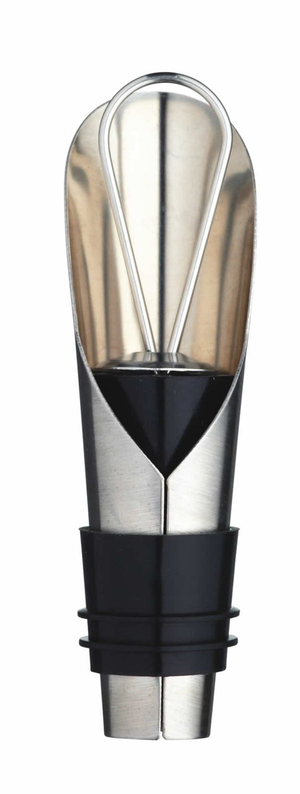 4pc Wine Accessories Set including Stainless Steel Hammered Wine Bucket, Corkscrew, Pourer and Drip Collar image 3