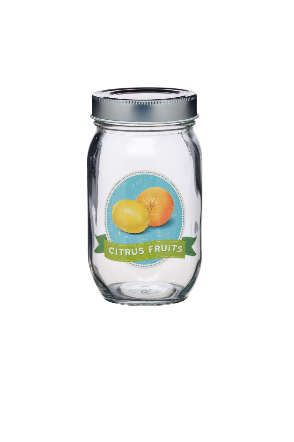 Set of 4 Home Made 480ml Glass Assorted Print Jars