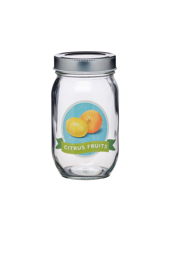 Set of 4 Home Made 480ml Glass Assorted Print Jars image 3