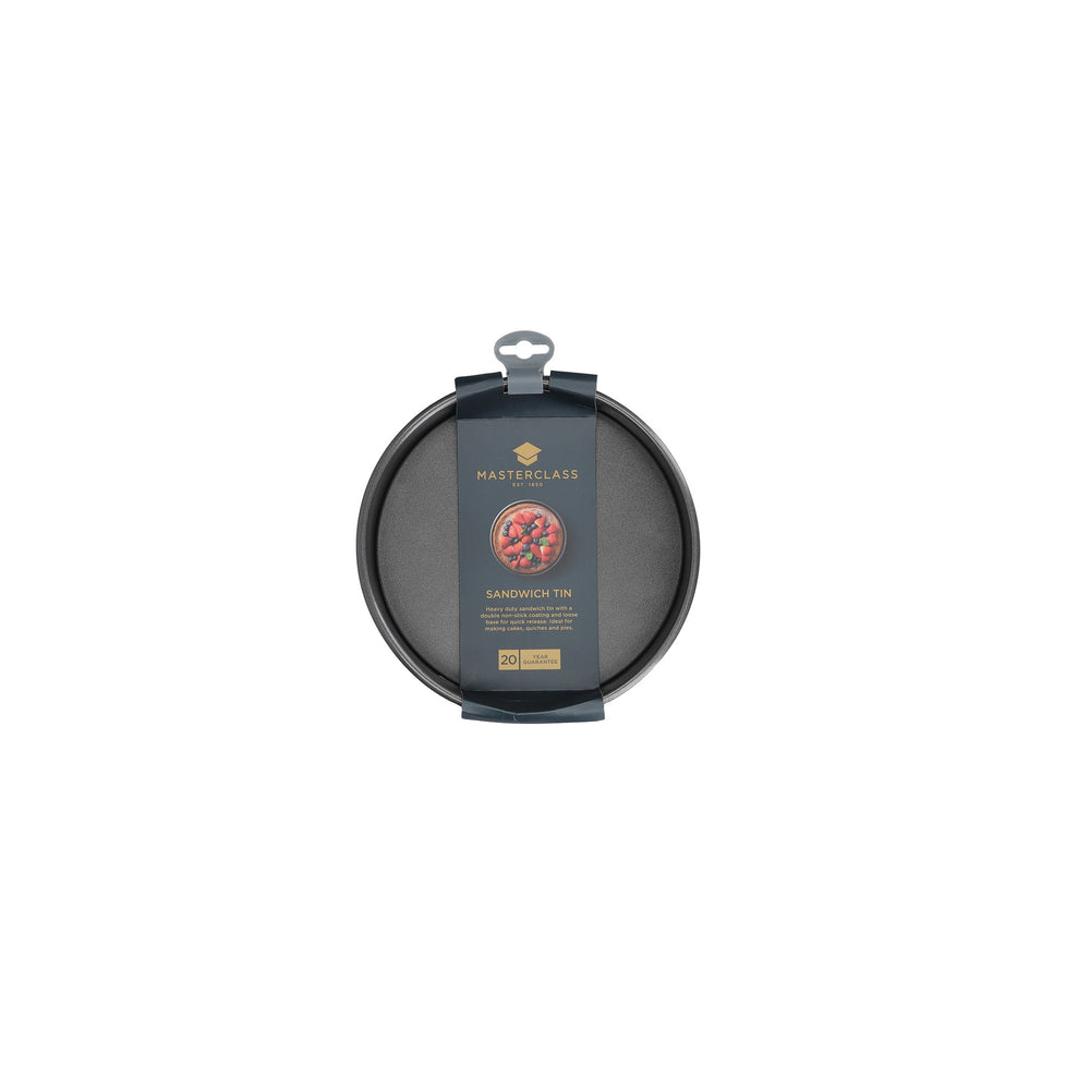 Set of 2 MasterClass Non-Stick 20cm Loose Base Sandwich Pans