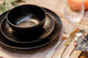 Mikasa Jardin Midnight 12-Piece Stoneware Dinner Set, Black