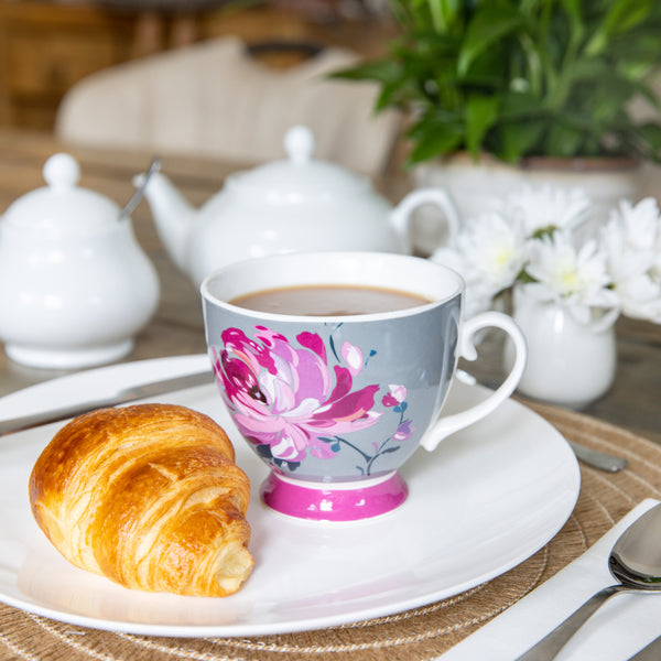 Set of 4 KitchenCraft China Pink Flower Mugs image 3