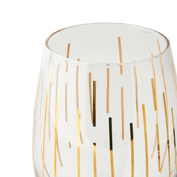 Mikasa 'Cheers' Set of 4 Etched Crystal Stemless Wine Glasses image 3