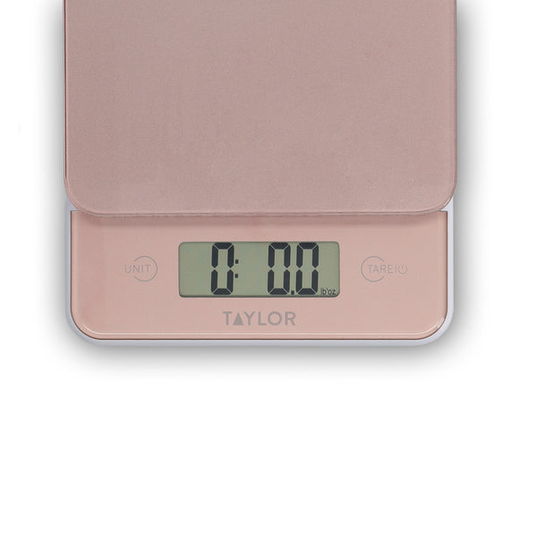Taylor Digital Slim Kitchen Scale, 5kg / 5000ml, Rose Gold Glass image 4