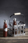 Industrial Kitchen Metal and Mango Wood Condiment Caddy image 2