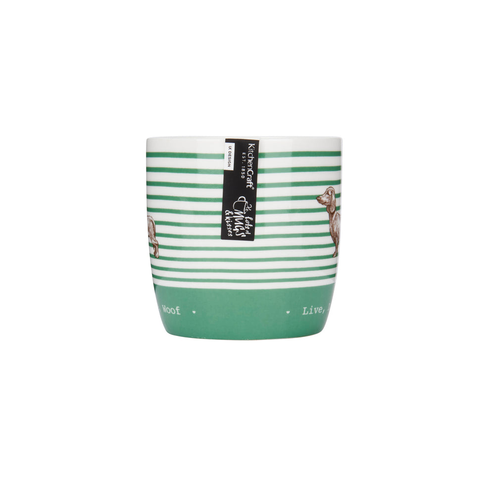 KitchenCraft China 425ml Stripe Dog Barrel Shaped Mug