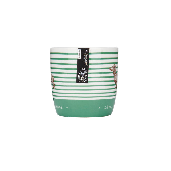 KitchenCraft China 425ml Stripe Dog Barrel Shaped Mug image 3
