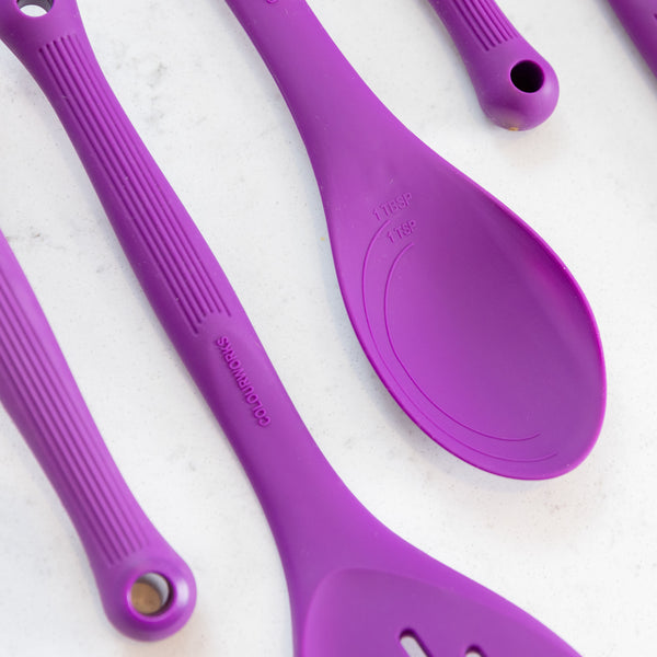 Colourworks Purple Silicone Cooking Spoon with Measurement Markings image 5