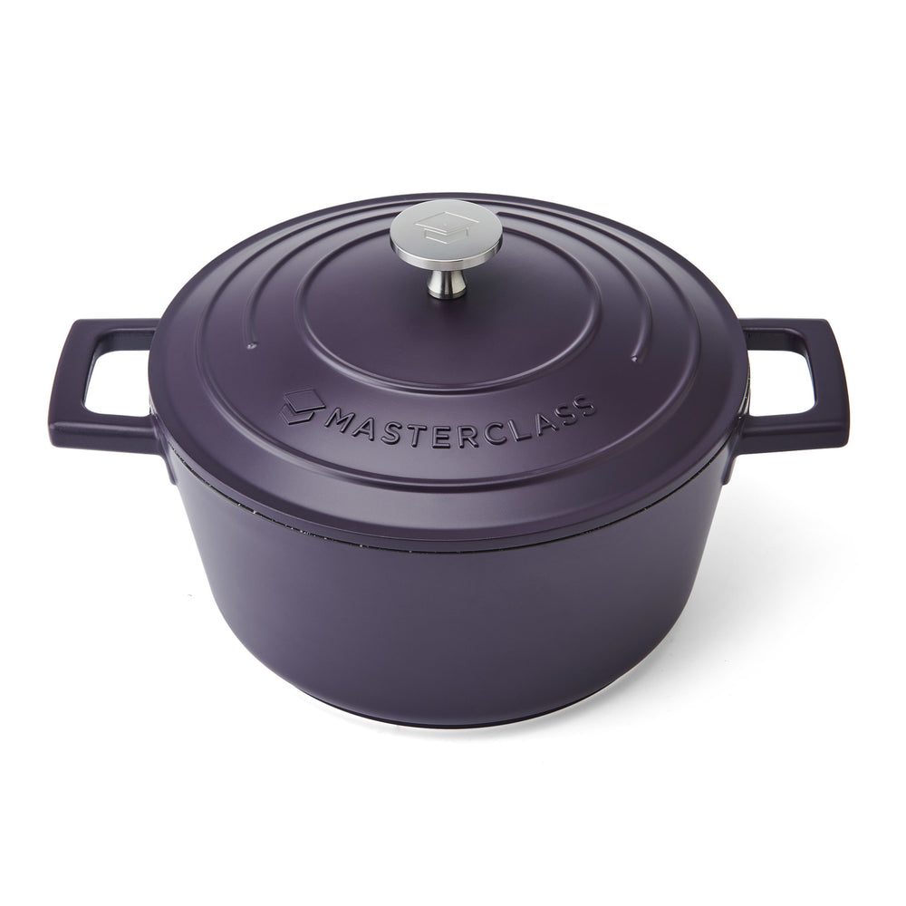 MasterClass Purple Cast Aluminium Casserole Dish, 20cm, 2.5L