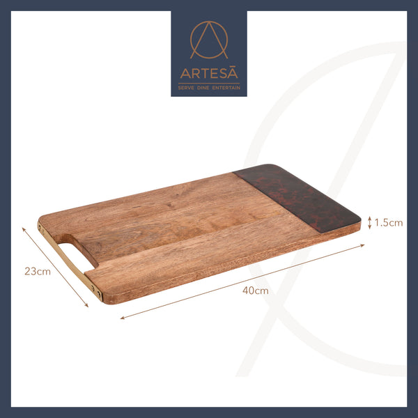 Artesà Mango Wood Rectangular Serving Platter with Tortoiseshell Resin Edge image 7