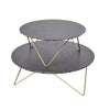 2pc Serve Set with 2-Tiered Slate Serving Stand and Cast Aluminium Gold Leaf Plate image 3