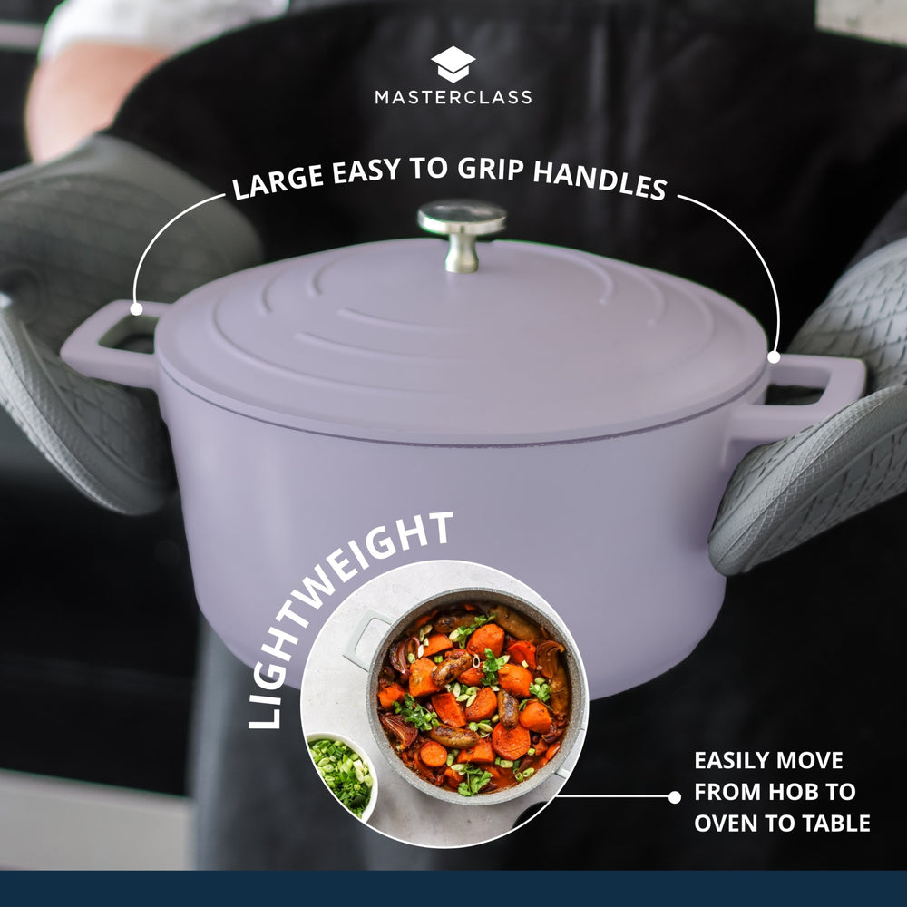 MasterClass Lavender Cast Aluminium Casserole Dish, 4L