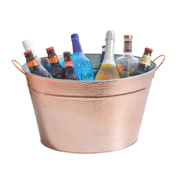 2pc Champagne Ice Bucket Set with Large Copper Ice Bucket and Stainless Steel Bottle Stopper image 3
