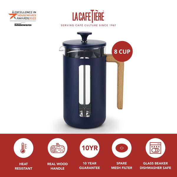 La Cafetière Pisa 8-Cup Cafetière, Navy image 4