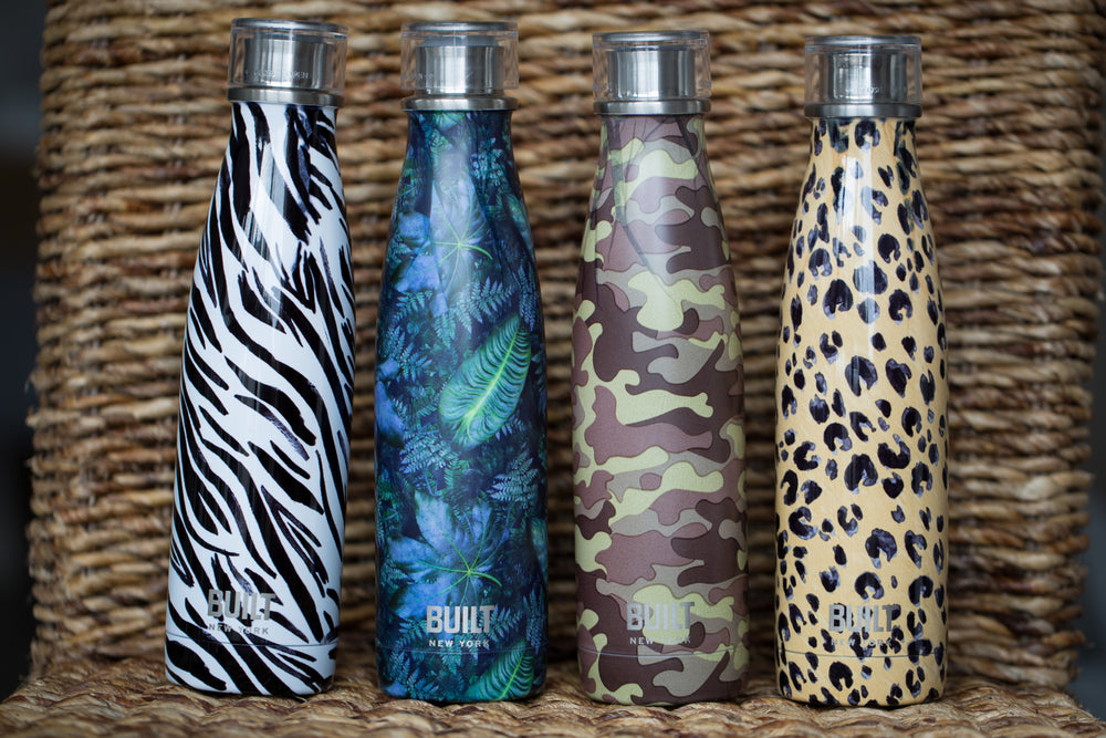 Built 500ml Double Walled Stainless Steel Water Bottle Dark Tropics