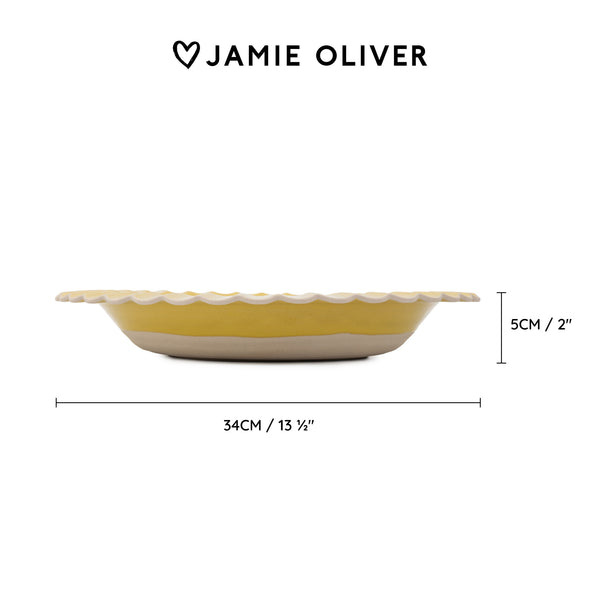 Jamie Oliver Big Love Super Server, Stoneware, Yellow, 34 x 5cm image 4