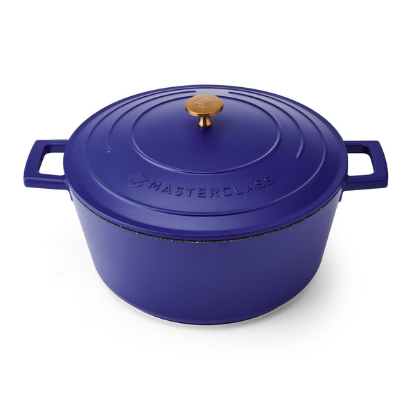 MasterClass Electric Blue Cast Aluminium Casserole Dish, 5L image 2