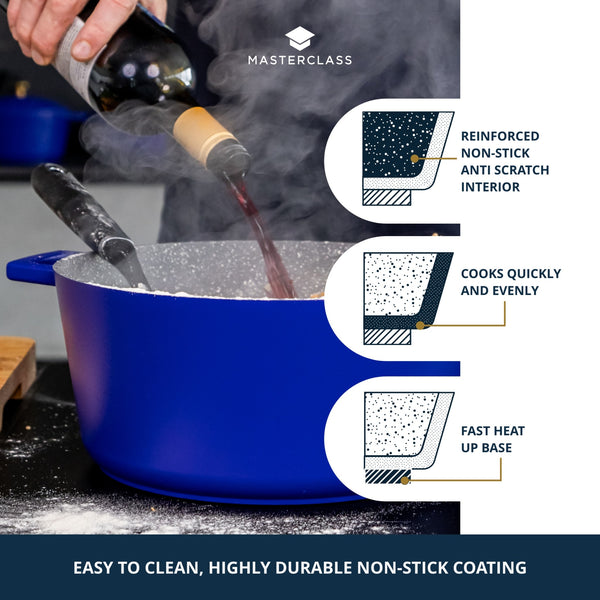 MasterClass Electric Blue Cast Aluminium Casserole Dish, 4L image 7