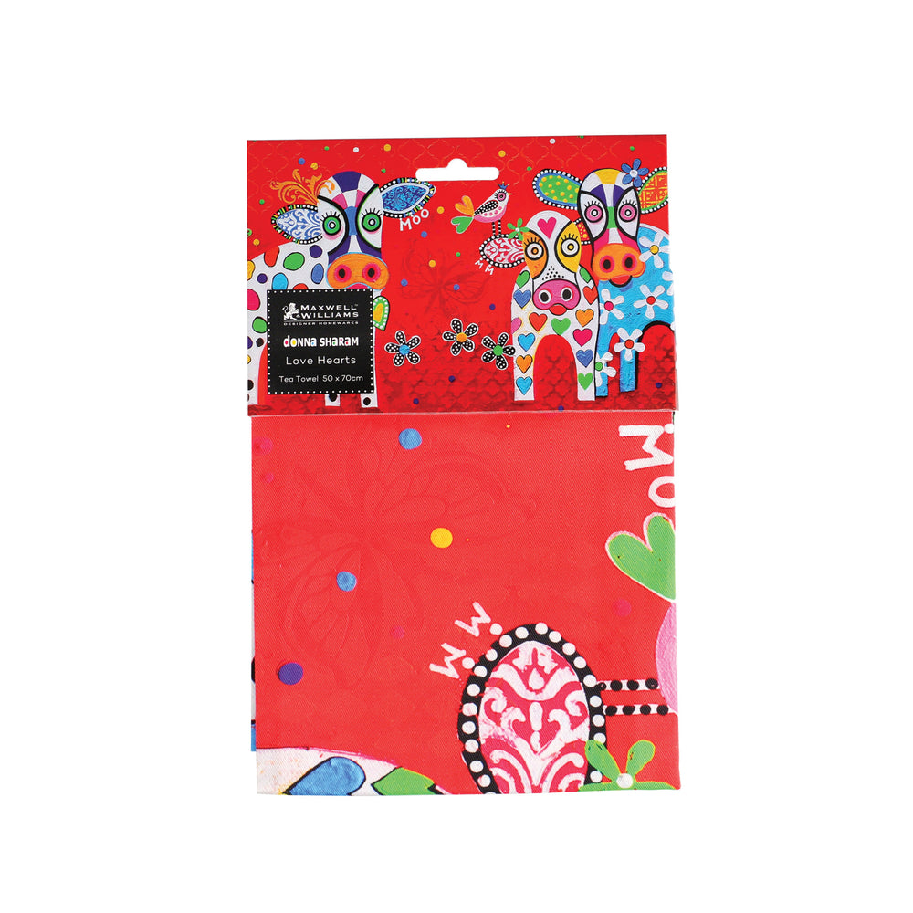 Maxwell & Williams Love Hearts Happy Moo Day Tea Towel