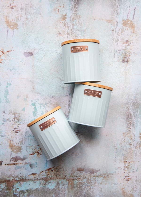 KitchenCraft Tea, Coffee and Sugar Canisters - 1 L, Light Blue, Set of 3 image 6