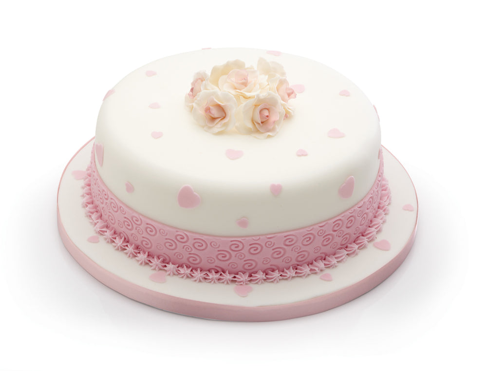 KitchenCraft Sweetly Does It Fondant Rolling Pin with Embossed Textured Swirl Pattern, Pink, 27 cm