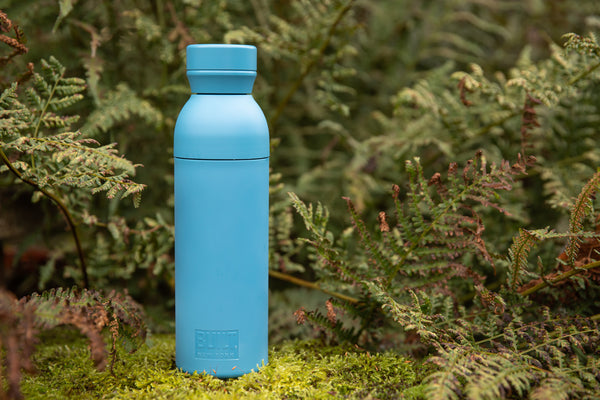 BUILT Planet Bottle, 500ml Recycled Reusable Water Bottle with Leakproof Lid - Blue image 13