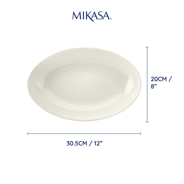 Mikasa Cranborne Stoneware Serving Bowl, 30.5cm, Cream image 8