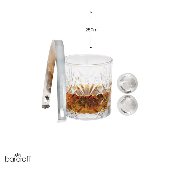 BarCraft Whiskey Glass and Stone Set in Gift Box image 8