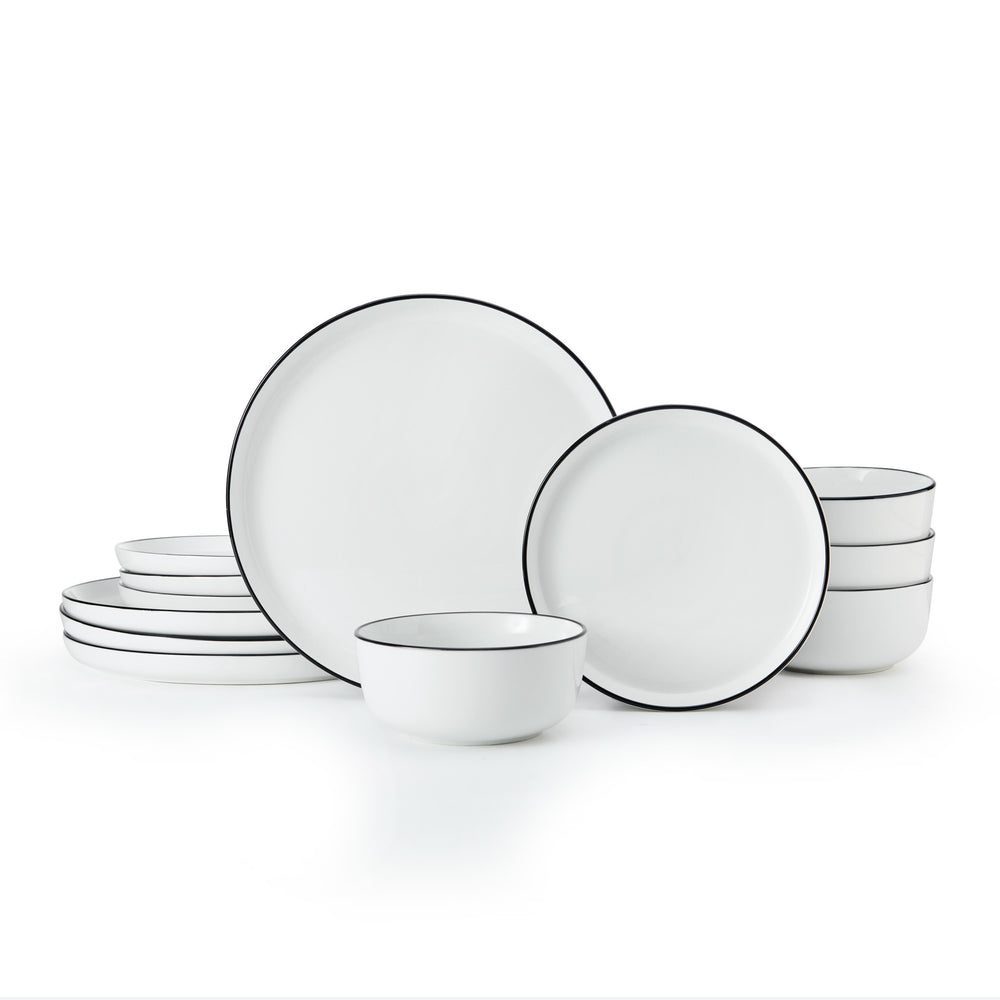 Mikasa Limestone 12pc Porcelain Dinner Set, White