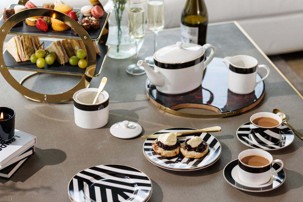 Mikasa Luxe Deco China Sugar Pot and Creamer Set, 245ml, White