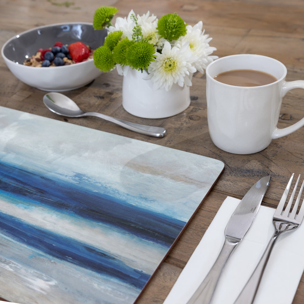 Creative Tops Blue Abstract Pack Of 4 Premium Placemats
