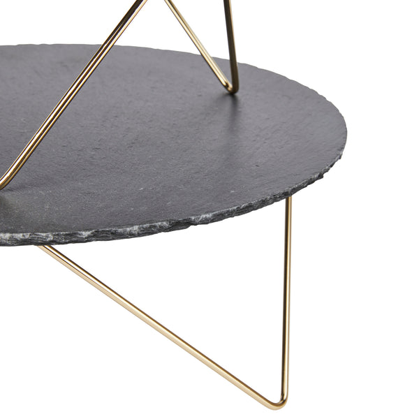 Artesà Tiered Serving Stand, 2 Slate Platters with Raised Metal Legs image 9