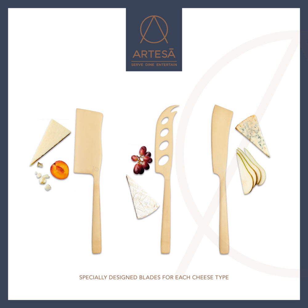 Artesá-Piece Set of Brass-Finished Cheese Knives