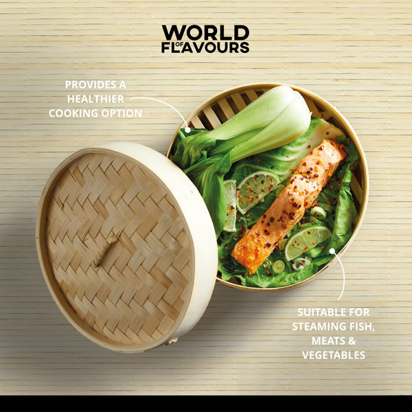 KitchenCraft World of Flavours Oriental Medium Two Tier Bamboo Steamer and Lid image 11