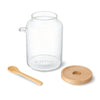 KitchenCraft Idilica Glass Storage Jar with Beechwood Lid and Bamboo Spoon, 1200ml image 3