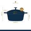 MasterClass Lightweight 2.5 Litre Casserole Dish with Lid - Metallic Blue