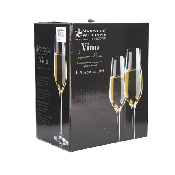 Maxwell & Williams Vino Set of 6 180ml Flute Glasses image 4