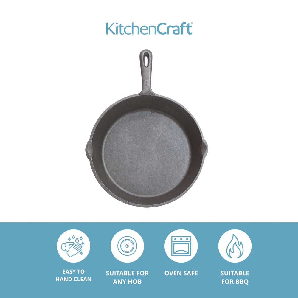 KitchenCraft Deluxe Cast Iron Grill Pan, 24cm
