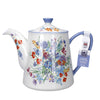 London Pottery Viscri Meadow 4 Cup Floral Teapot - Ceramic, Almond Ivory / Cornflower Blue, 900 ml