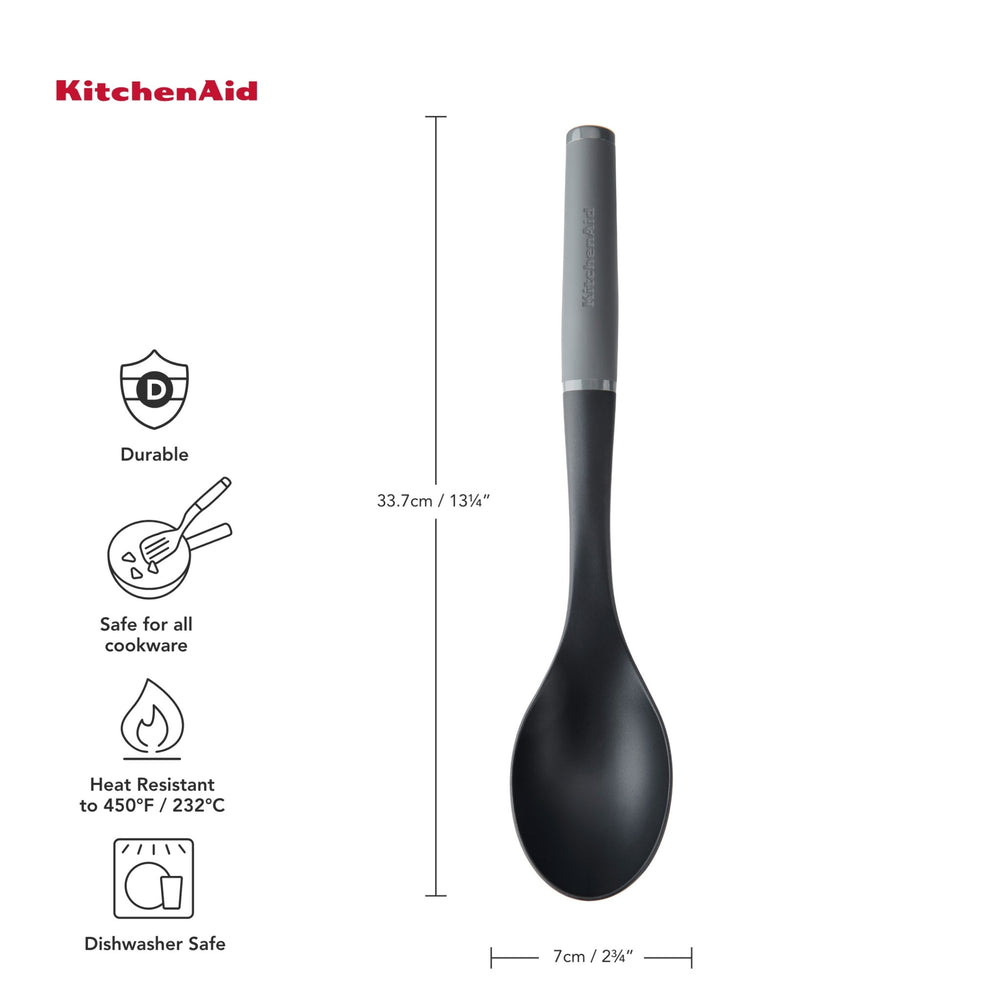 KitchenAid Soft Grip Basting Spoon - Charcoal Grey