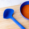 Colourworks Blue Silicone Ladle with Pouring Spout and Straining Holes image 5