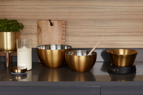 MasterClass Stainless Steel Brass Finish Mixing Bowl, 24cm image 2