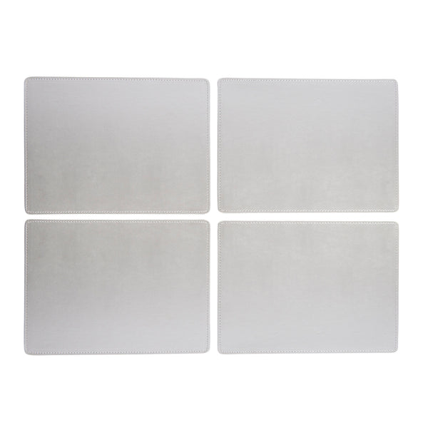 Creative Tops Naturals Premium Pack Of 4 Stitched Edge Faux Leather Placemats Metalic Silver image 9