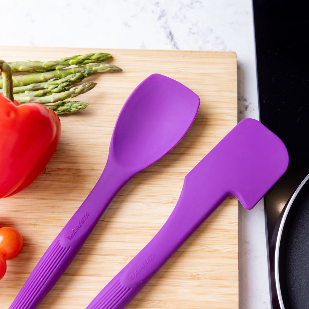 Colourworks Purple Silicone Spatula with Bowl Rest